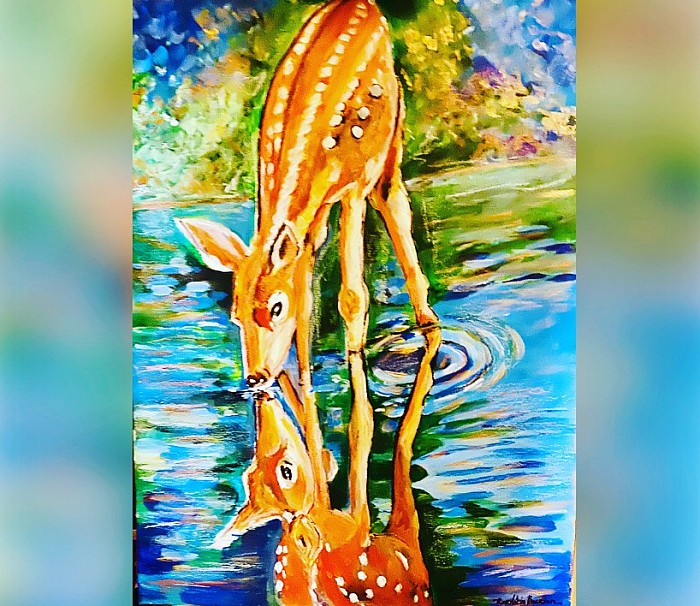 ,the mirror, acrylic on canvas -90*65