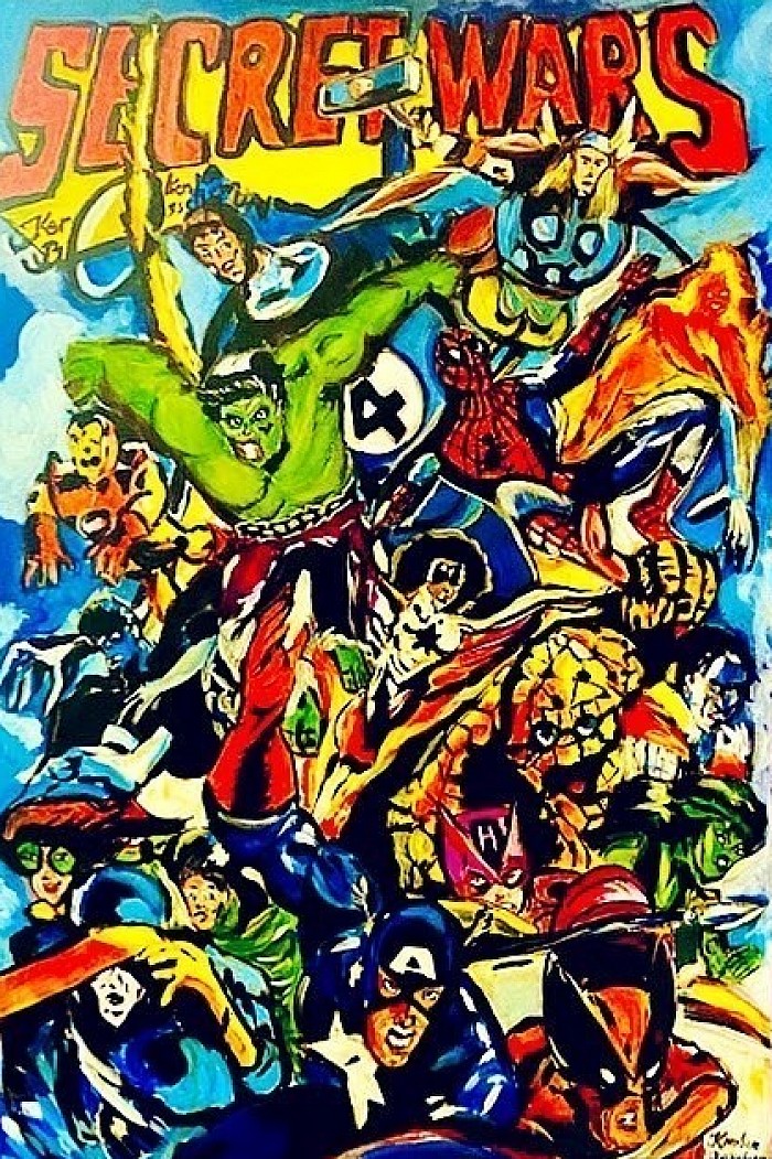 POPART-Superheroes of Secret Wars  -Marvel 90*65 -acryllic