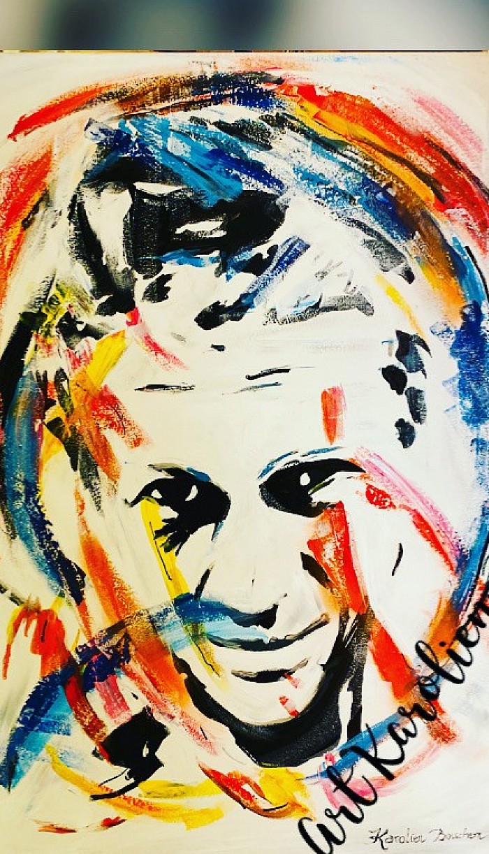 Popart -acrylic on canvas -  90*60 -Steve McQueen smiling