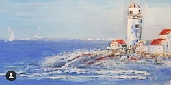 Seaport - acrylic on canvas - 120*40