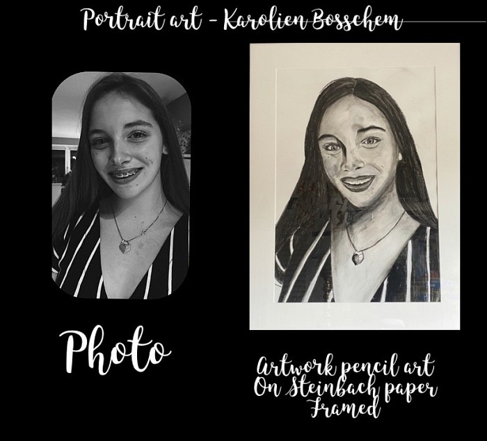 Pencil portraitart - framed -90*60