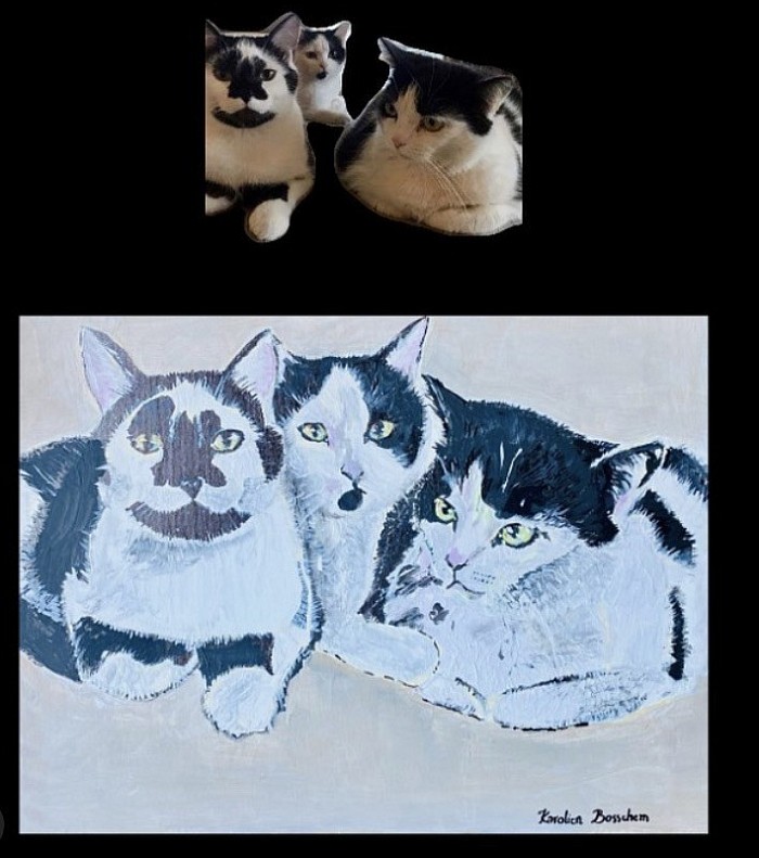 Paint your pet(s) Art - acrylicpainting - canvas - dimensions 40*30