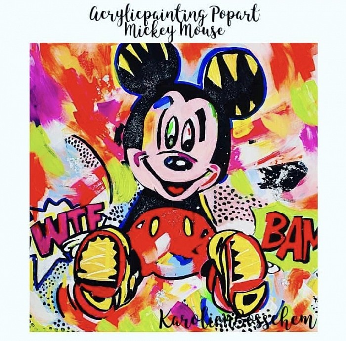 Pop-art Mickey Mouse - acrylicpainting -50*50