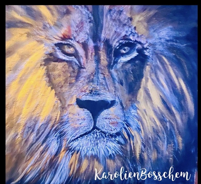 Lonely lion is better than famous sheep -acrylicpainting
