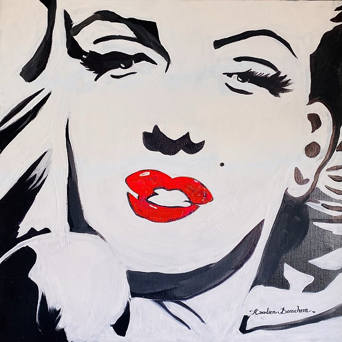 Acrylicpainting- Red lips - dimensions60*60
