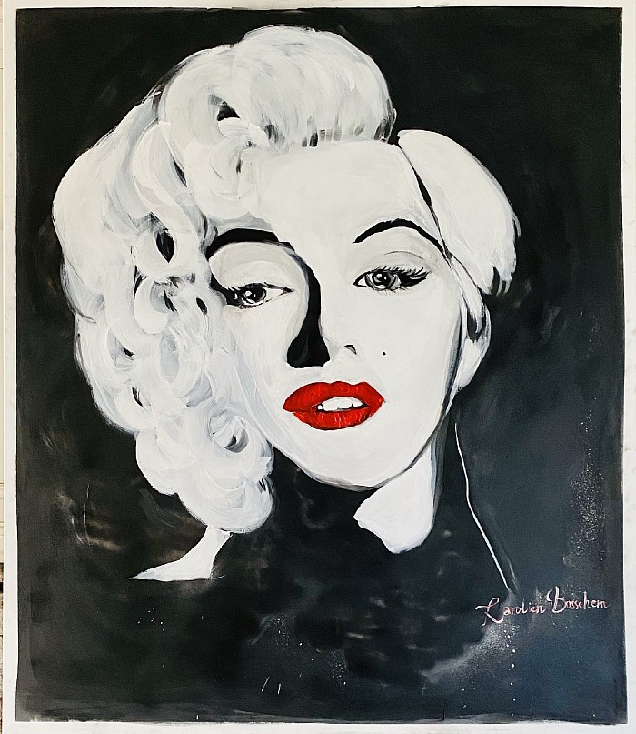 Miss Monroe goes Louboutin Velvet lipstick 💋 - acrylicpainting-150 cm*120cm