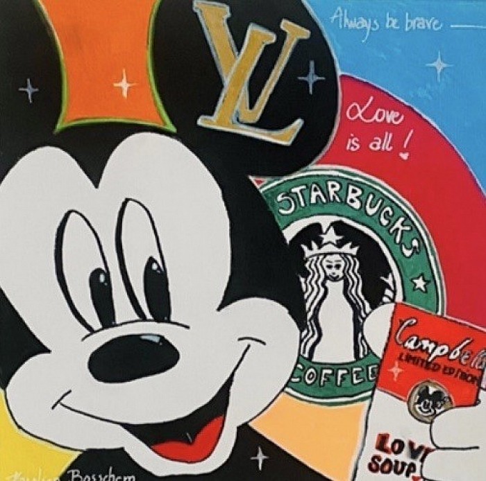 Mickey drinking Love Campbells Soup