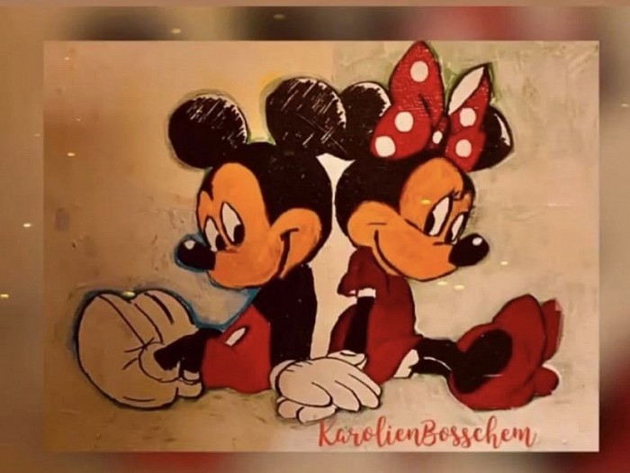 Mickey ❤️ Minnie - acrylicpainting 30*40 cm
