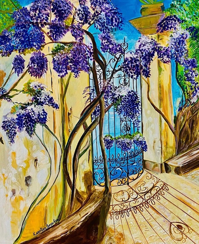 Lake Como -Italy - Hotel Villa Cipressi - acrylicpainting-90*70cm