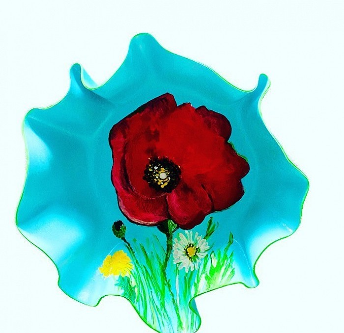 Handmade & painted bowl - made from an LP