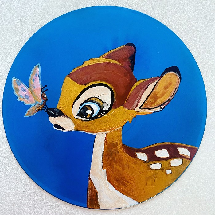 placemat- handpainted LP -Bambi