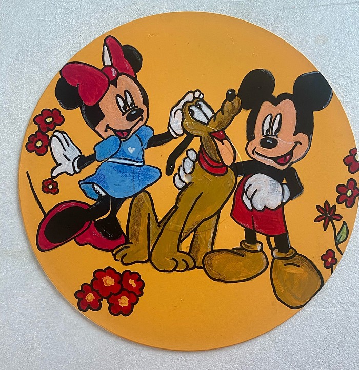 Placemat-handpainted LP -Minnie, Pluto & Mickey
