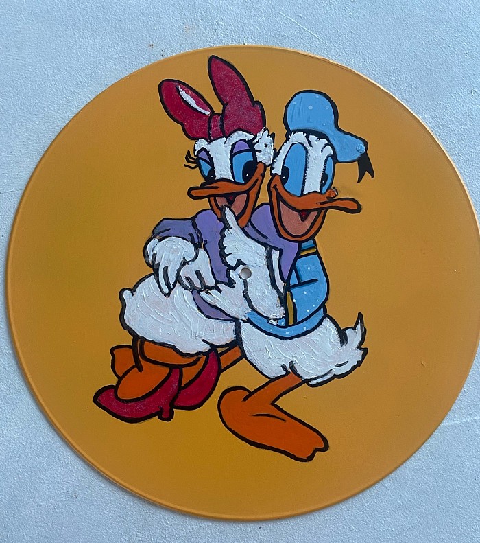 Placemat-handpainted LP -Donald Duck & Katrien