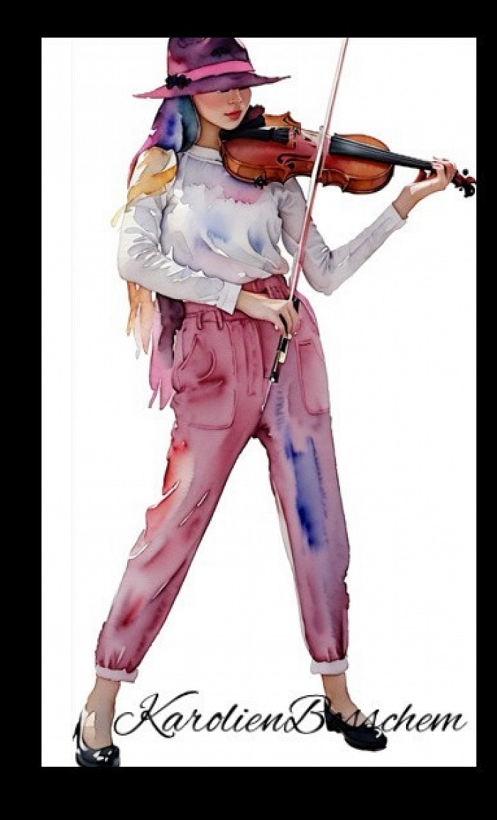 Violiste Karolina Protsenko - painting by Karolen Bosschem