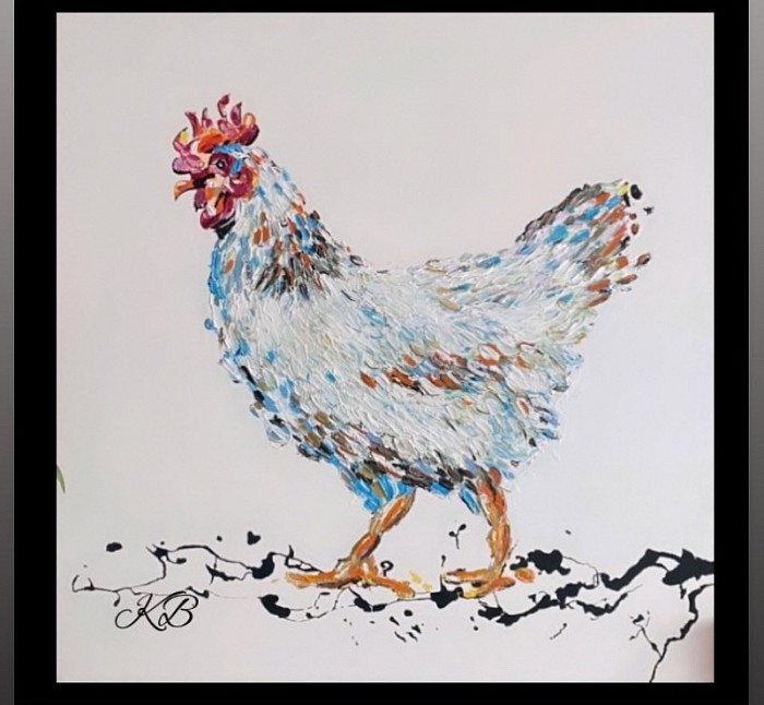 Chicken - painting-dimensions 80*80cm