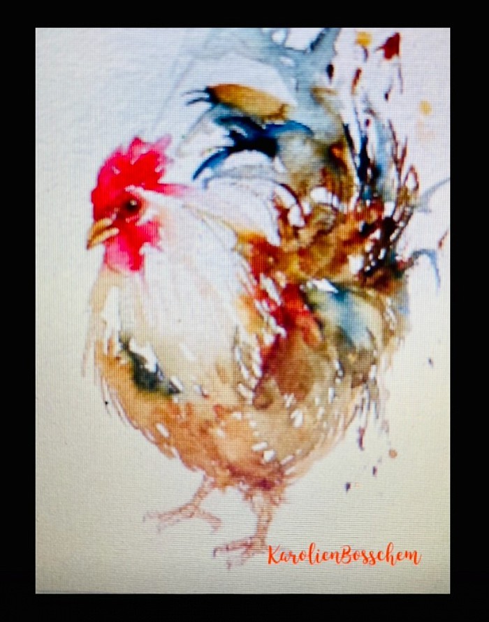 Acrylicpainting-haantje de voorste 😊
