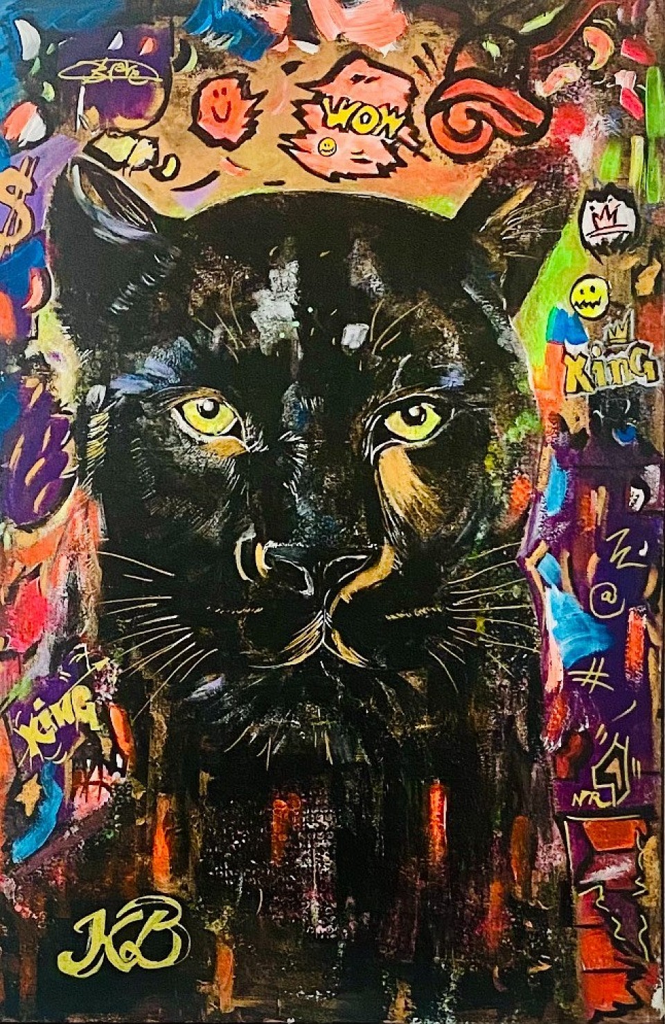 Black Panther - acrylicpainting with graffiti