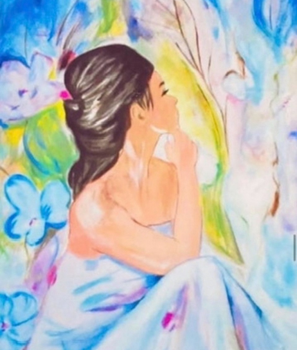 Dreaming lady -acrylicpainting