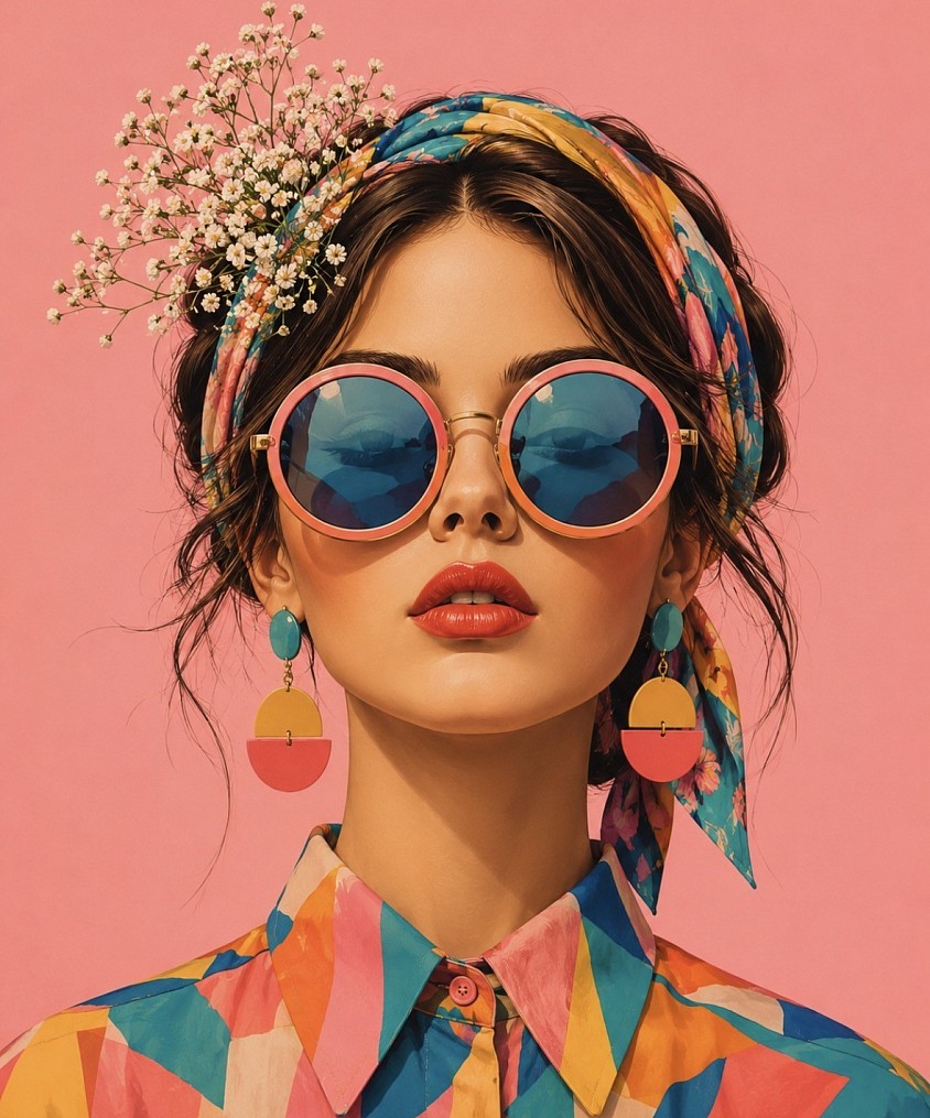 Pastel Rebel - A celebration of color, freedom, and optimism. Soft pink radiates warmth and playfulness, while turquoise accents bring freshness, calm, and confidence. Vibrant shades of yellow and orange add energy and creativity. Together, they create a harmonious expression of joy, individuality, and carefree spirit.